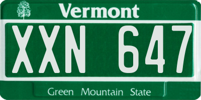VT license plate XXN647
