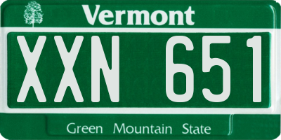 VT license plate XXN651