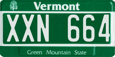VT license plate XXN664