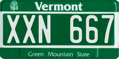 VT license plate XXN667