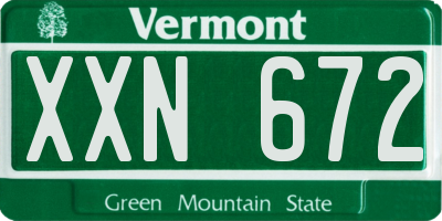 VT license plate XXN672