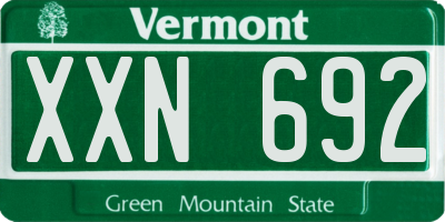 VT license plate XXN692