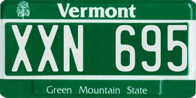 VT license plate XXN695