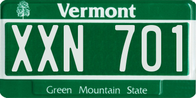 VT license plate XXN701