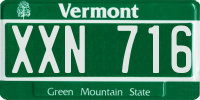 VT license plate XXN716