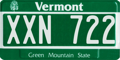 VT license plate XXN722
