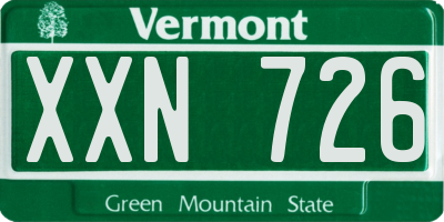 VT license plate XXN726