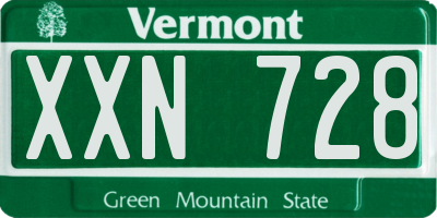 VT license plate XXN728