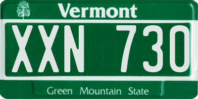 VT license plate XXN730