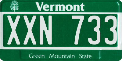 VT license plate XXN733