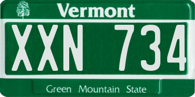 VT license plate XXN734