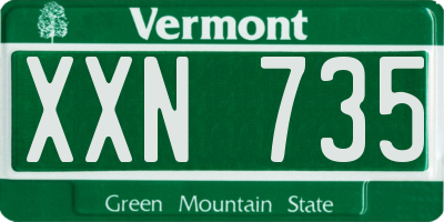 VT license plate XXN735