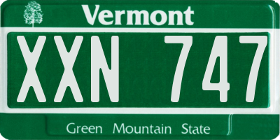 VT license plate XXN747