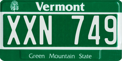 VT license plate XXN749