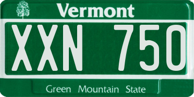 VT license plate XXN750