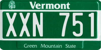 VT license plate XXN751