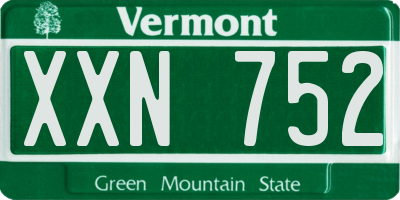 VT license plate XXN752