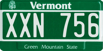 VT license plate XXN756