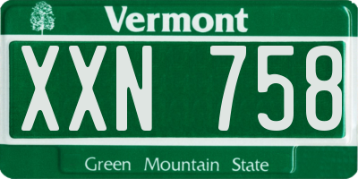 VT license plate XXN758