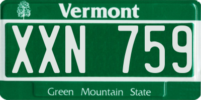VT license plate XXN759