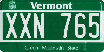 VT license plate XXN765