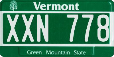 VT license plate XXN778