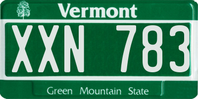 VT license plate XXN783