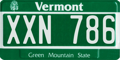 VT license plate XXN786