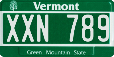 VT license plate XXN789