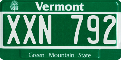 VT license plate XXN792