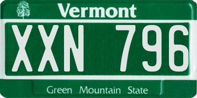 VT license plate XXN796