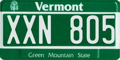 VT license plate XXN805