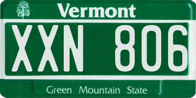 VT license plate XXN806