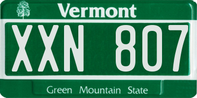 VT license plate XXN807