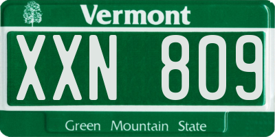 VT license plate XXN809