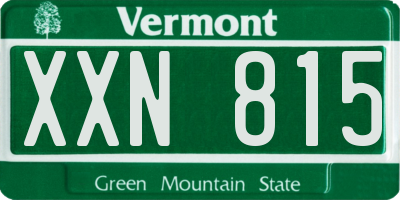 VT license plate XXN815