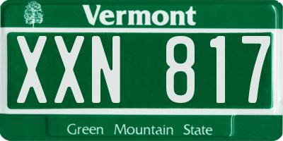 VT license plate XXN817