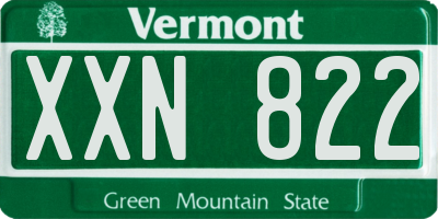 VT license plate XXN822