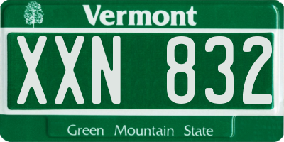 VT license plate XXN832