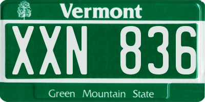 VT license plate XXN836