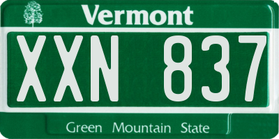 VT license plate XXN837