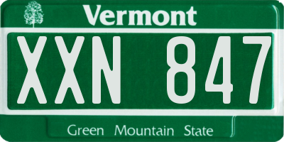 VT license plate XXN847