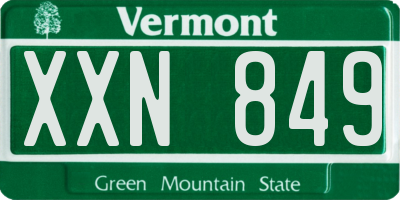VT license plate XXN849