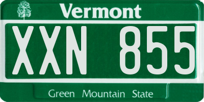 VT license plate XXN855