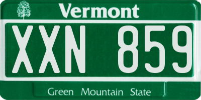 VT license plate XXN859