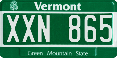 VT license plate XXN865
