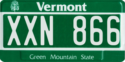 VT license plate XXN866