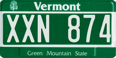 VT license plate XXN874