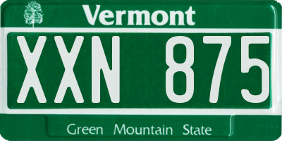 VT license plate XXN875