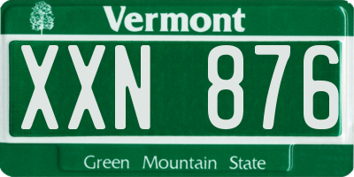 VT license plate XXN876